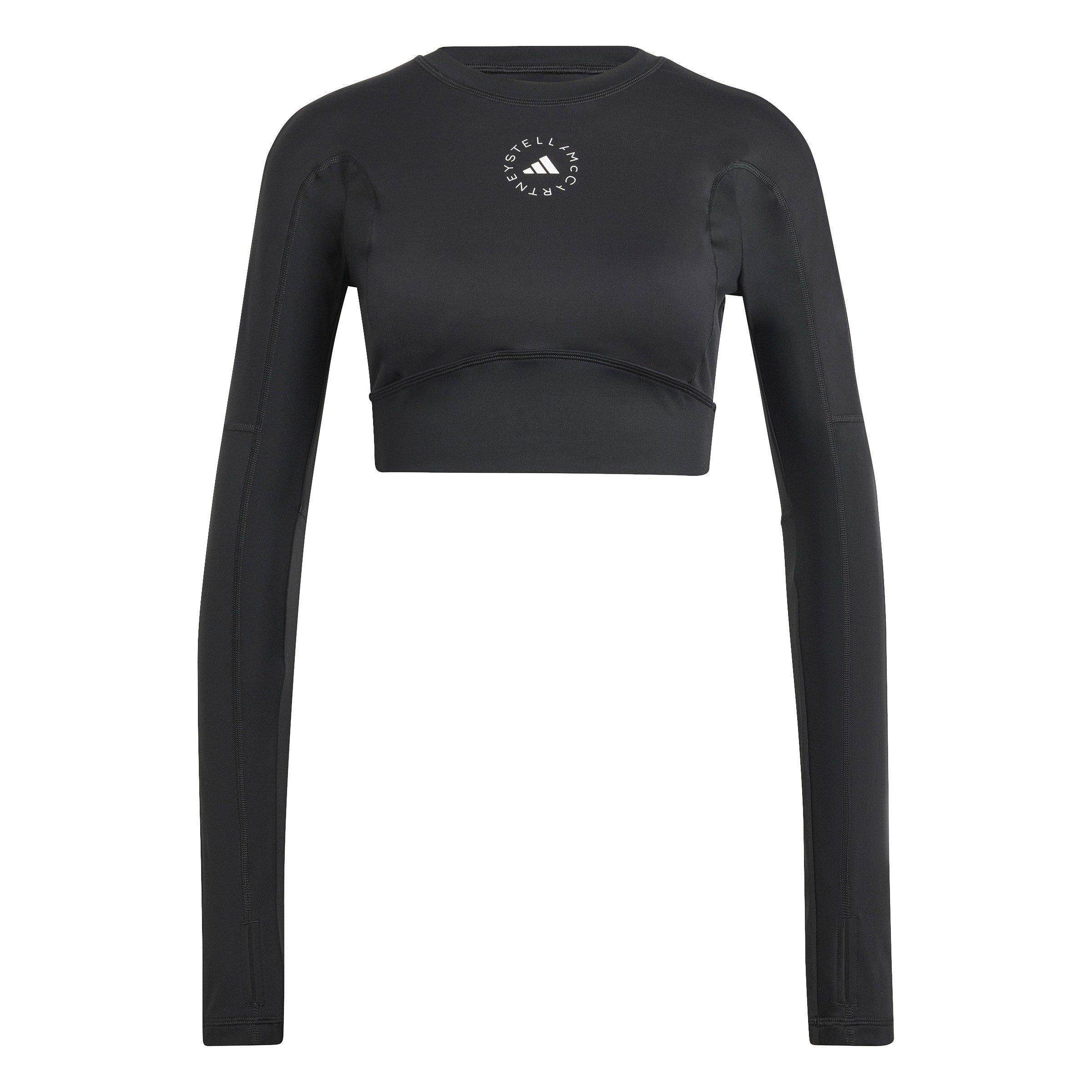 black - adidas by Stella McCartney - Women's Cropped Long-Sleeve Performance Gym Top - 6