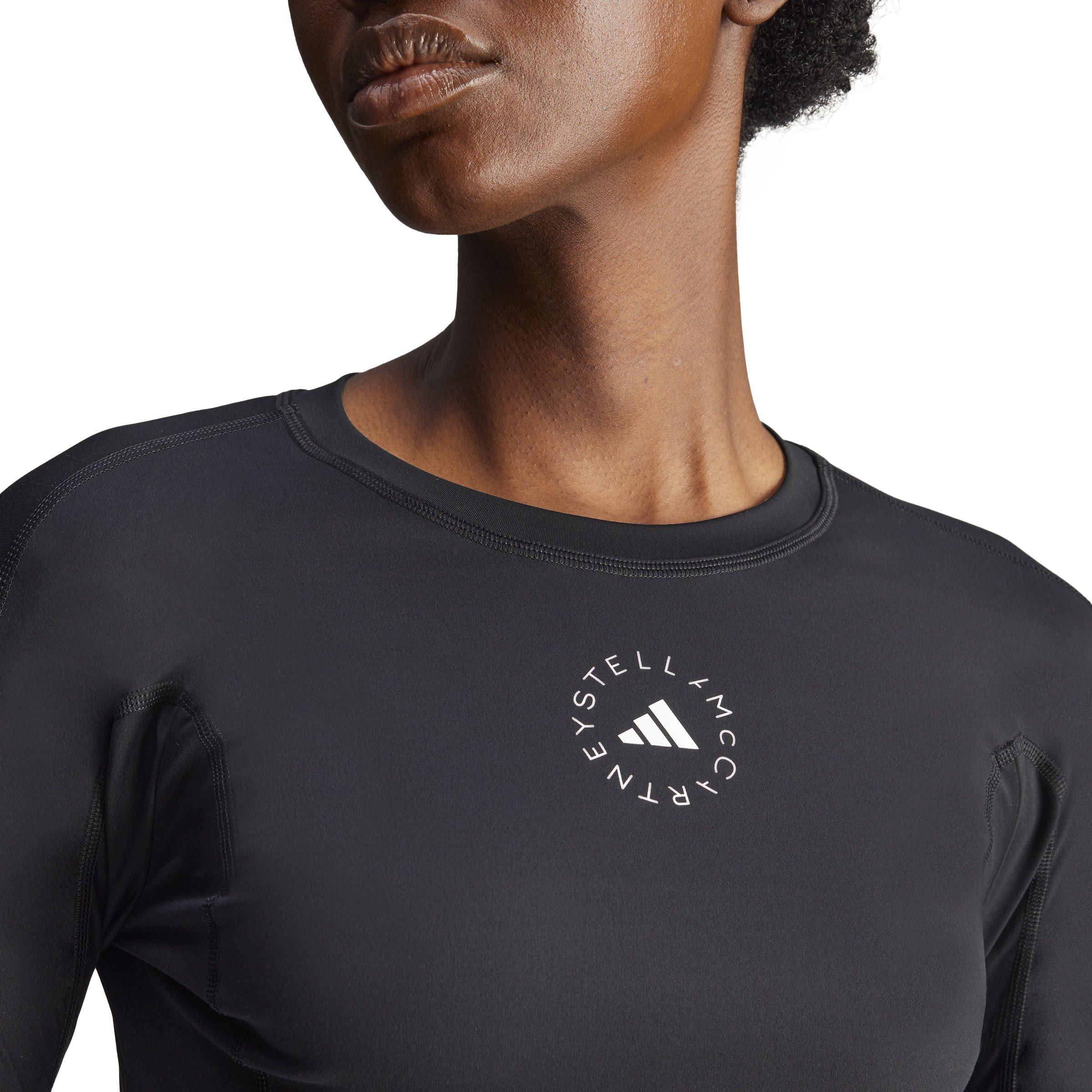 black - adidas by Stella McCartney - Women's Cropped Long-Sleeve Performance Gym Top - 5