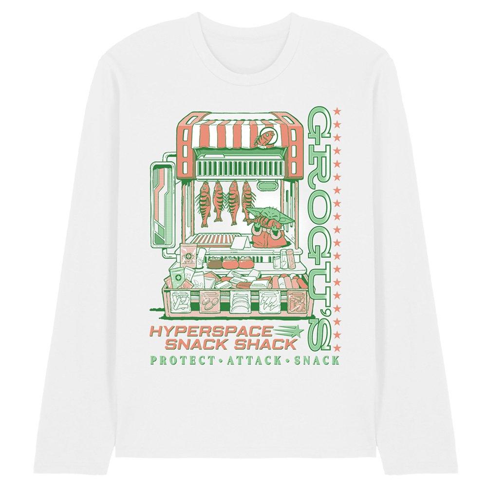 White - Star Wars - The Mandalorian Grogu Snack Shack Market Long Slee - 1