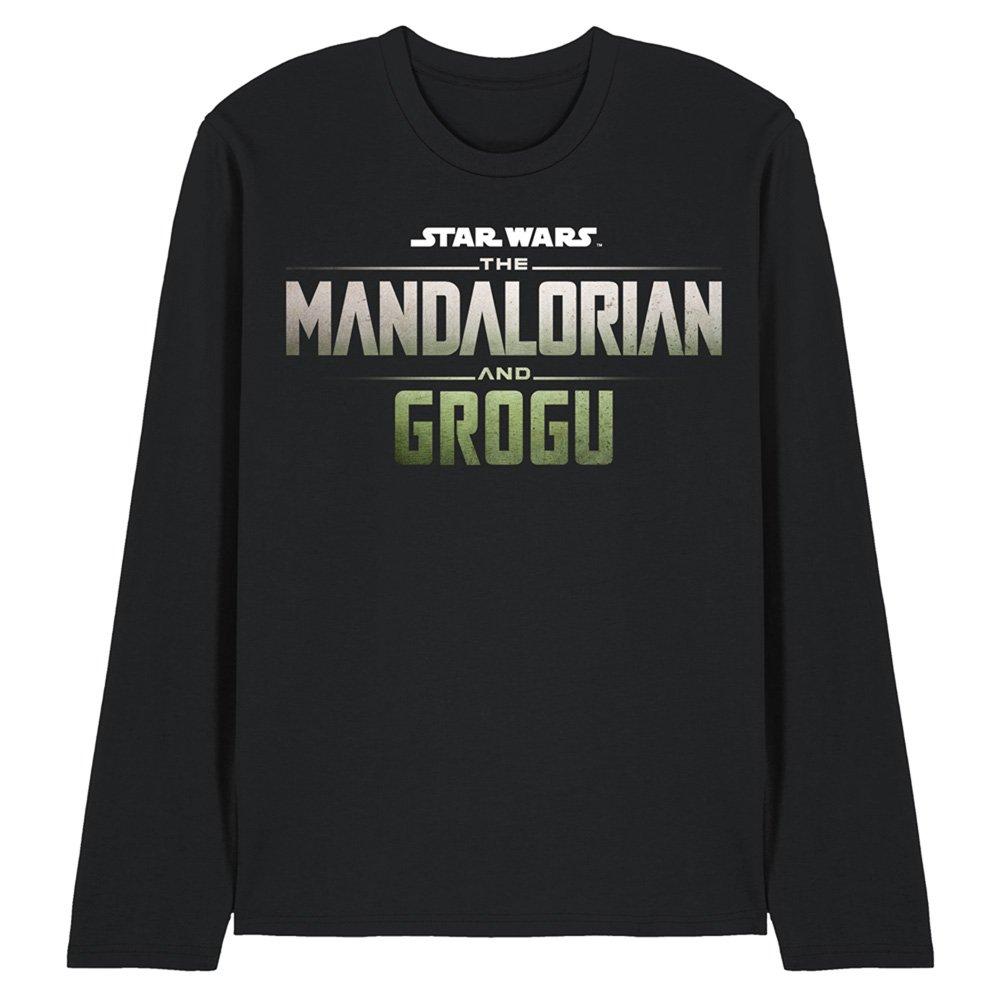 Black - Star Wars - The Mandalorian Grogu Movie Logo Long Sleeve T Shi - 1