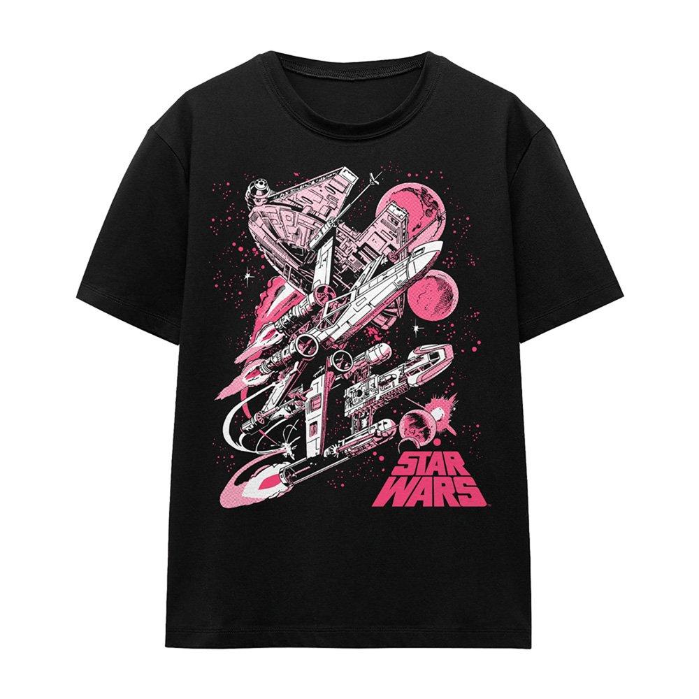 Black - Star Wars - Star Wars Retro Pink Comic T Shirt Black - 4