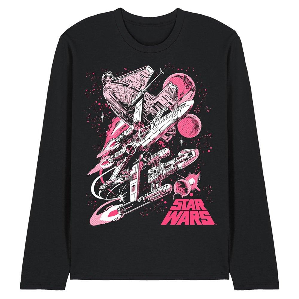 Black - Star Wars - Star Wars Retro Pink Comic Long Sleeve T-Shirt Bl - 1