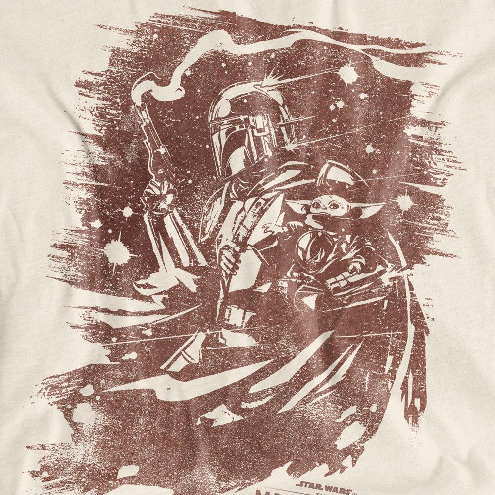 Beige - Star Wars - The Mandalorian Grogu Ink Sketch T-Shirt Natural - 2