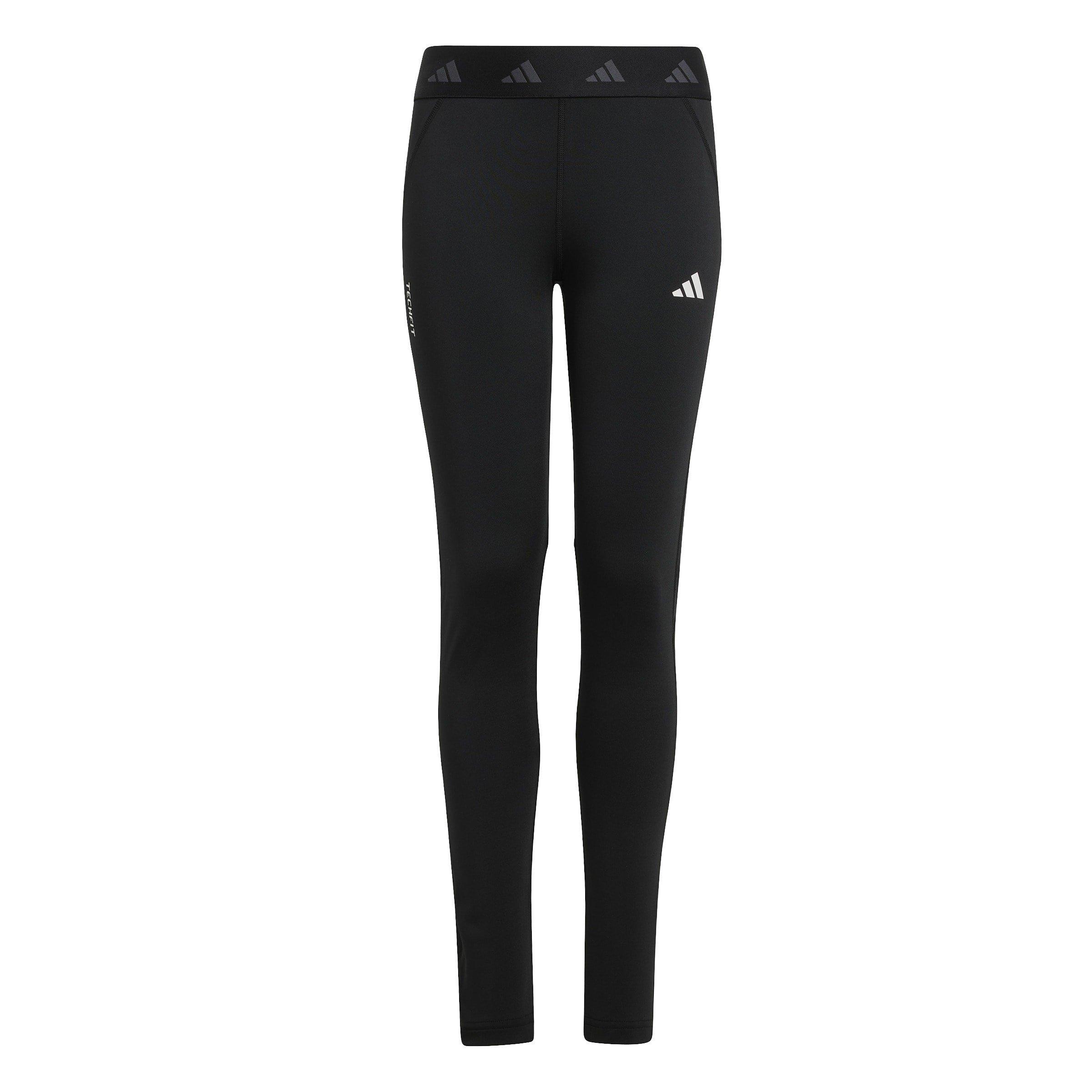 Adidas Girls Techfit Tights Junior - Black/White - 11-12 Years
