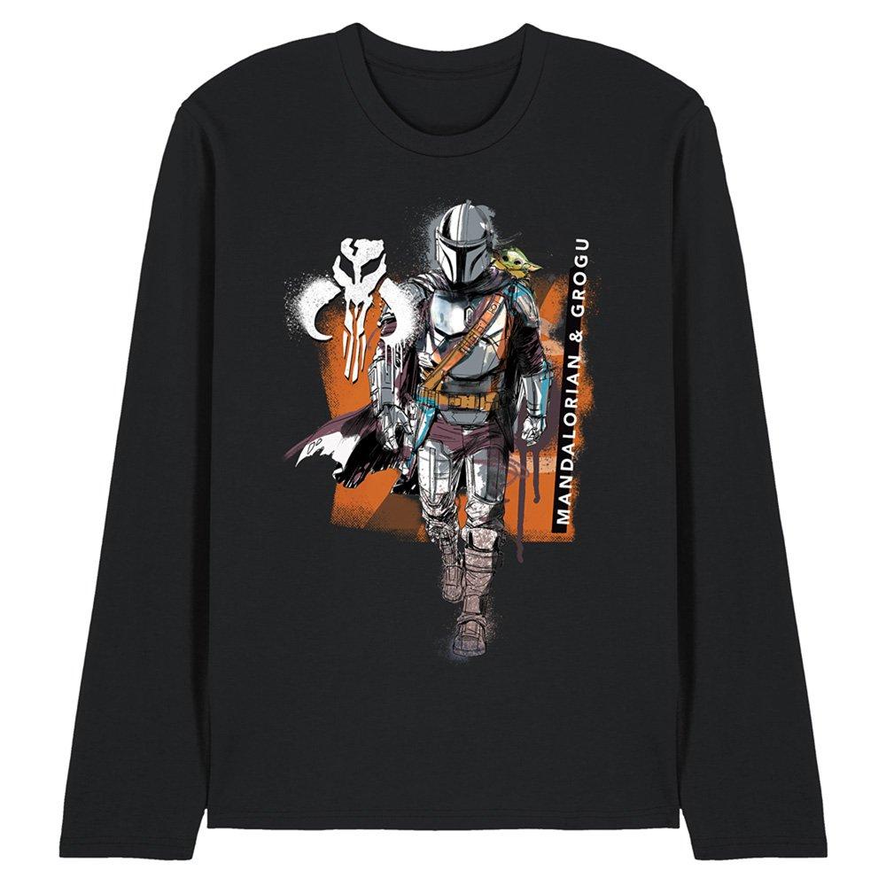 Black - Star Wars - The Mandalorian Grogu Graffiti Spray Pair Long Sle - 1