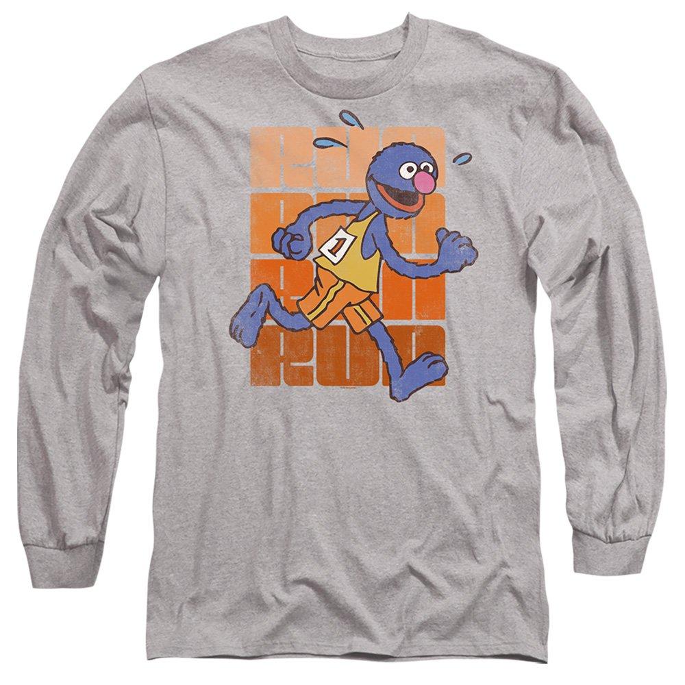 Grey - Sesame Street - Sesame Street Run Run Grover Long Sleeve T-Shirt - 1