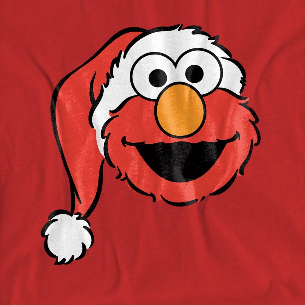 Red - Sesame Street - Sesame Street Christmas Santa Hat Elmo Face T-Shir - 2