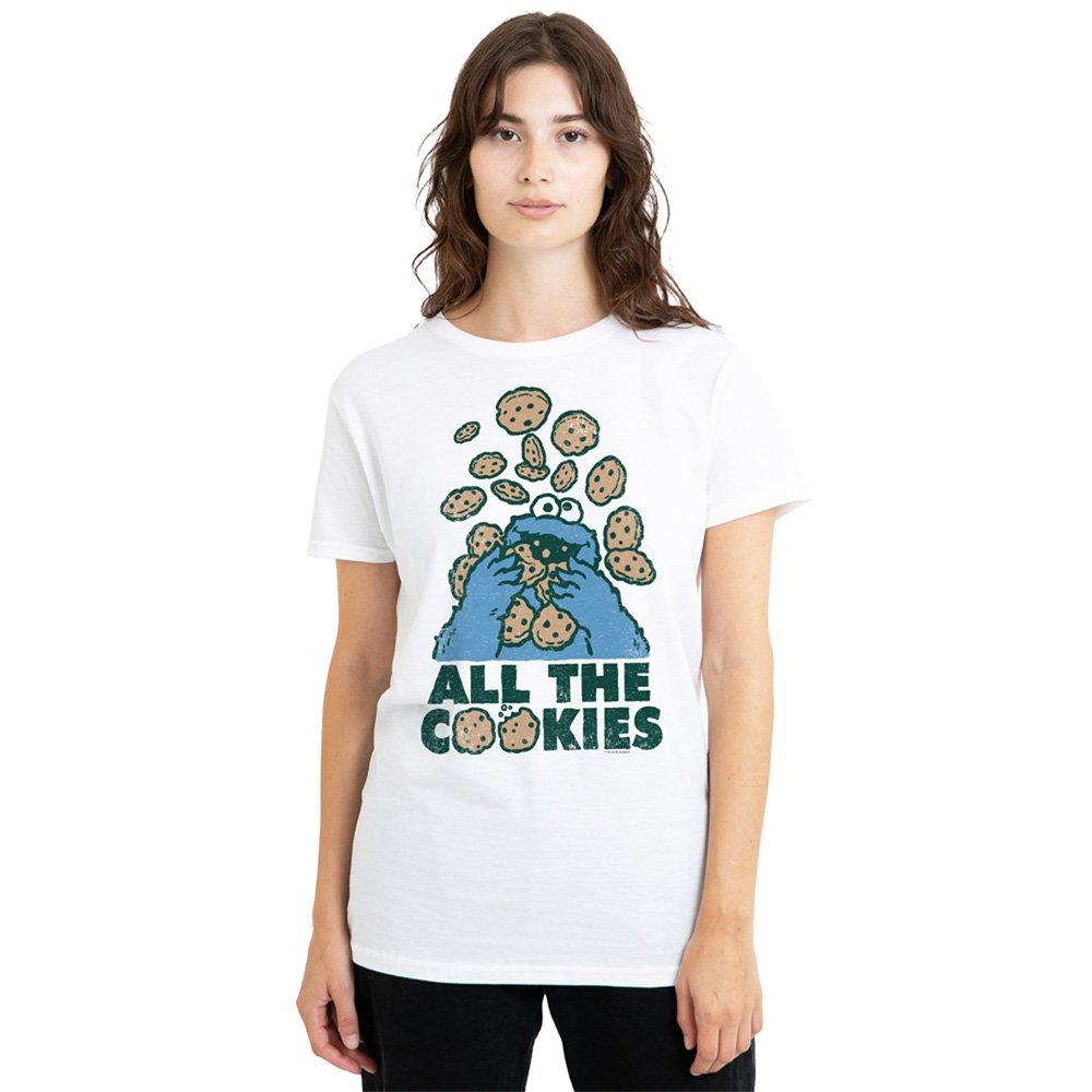 White - Sesame Street - Sesame Street All The Cookies Classic Womens T-Shi - 1