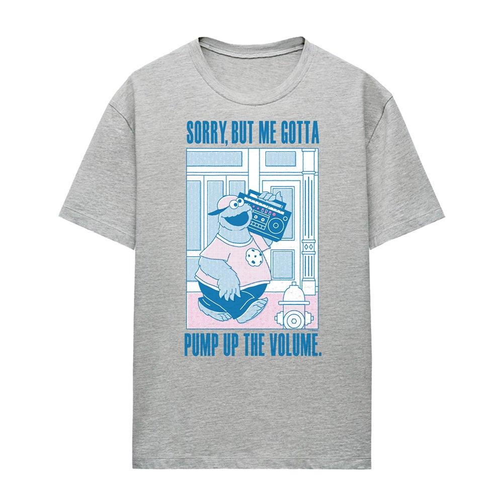Grey - Sesame Street - Sesame Street Cookie Monster Pump Up The Volume T- - 4