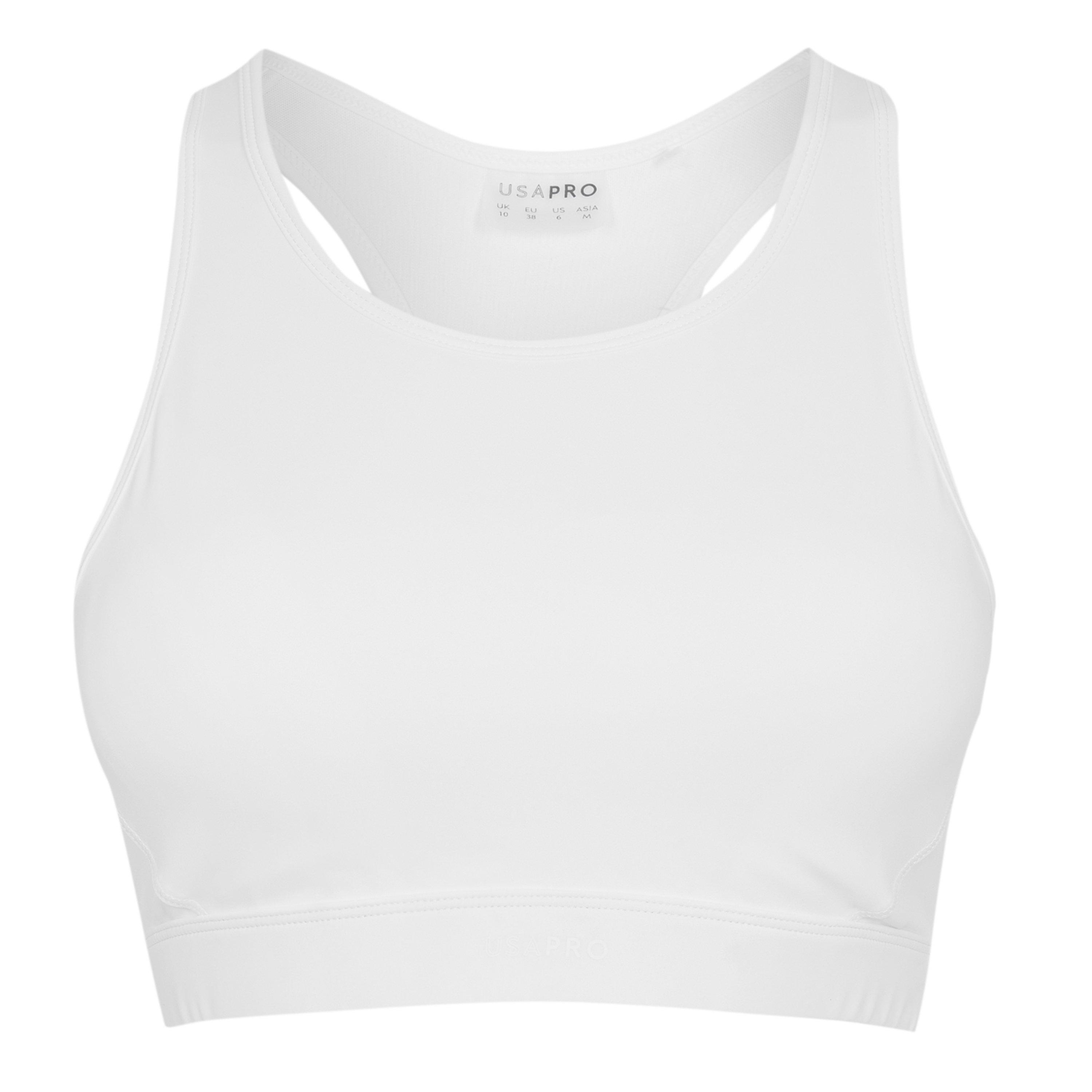 Usa Pro Women's Pro Core Racer Back Sports Bra - White - 14 (42)