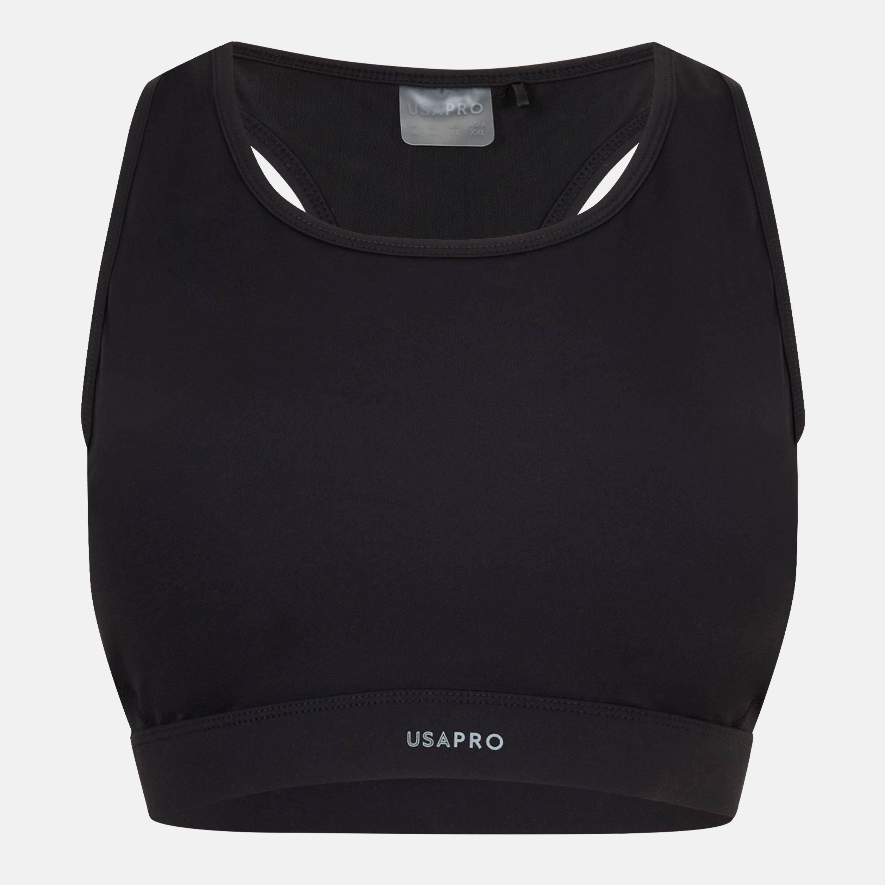 Black - USA Pro - Pro Core Racer Back Sports Bra Ladies - 1