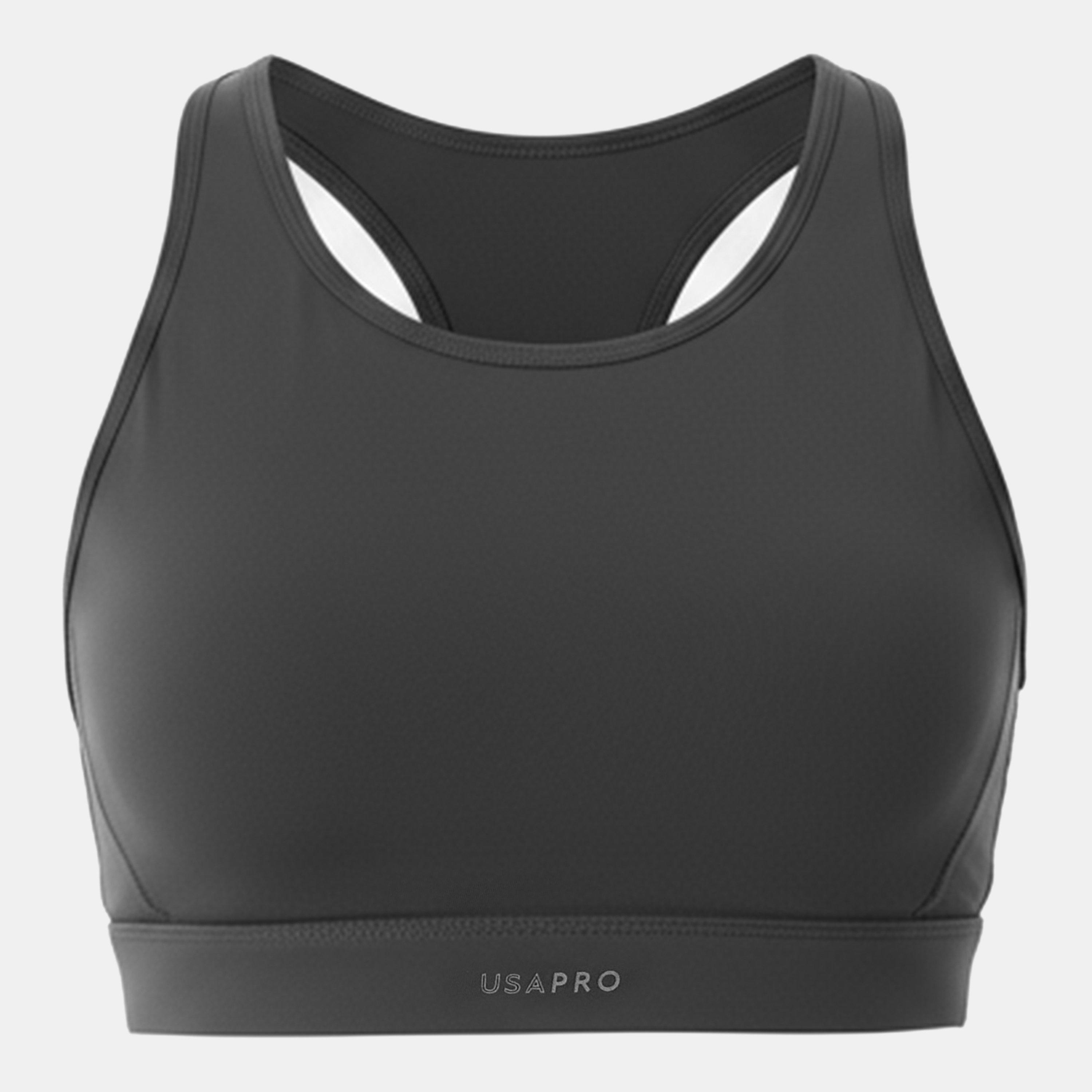 Usa Pro Women's Pro Core Racer Back Sports Bra - Charcoal - 18 (46)