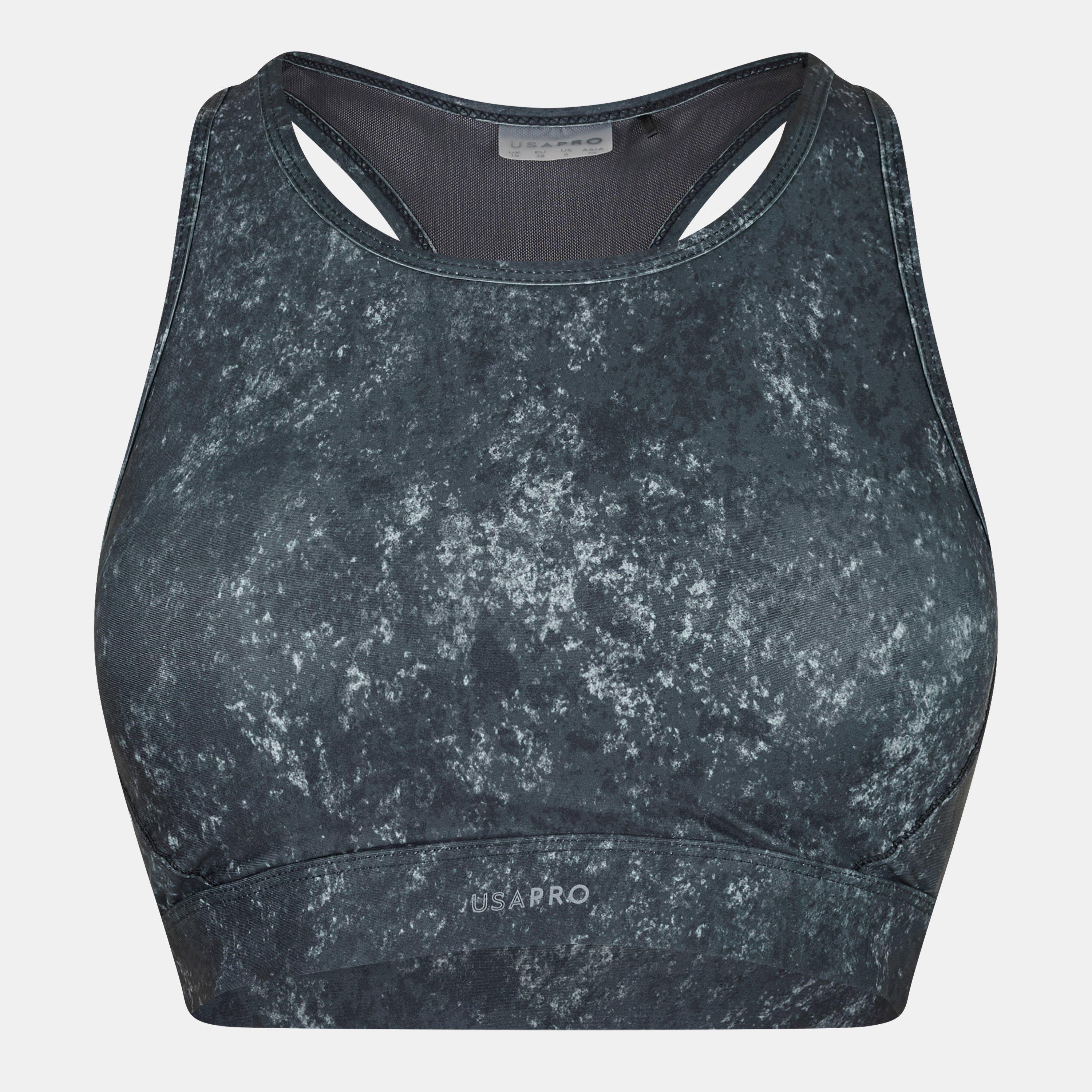 Usa Pro Women's Pro Core Racer Back Sports Bra - Black Print - 16 (44)