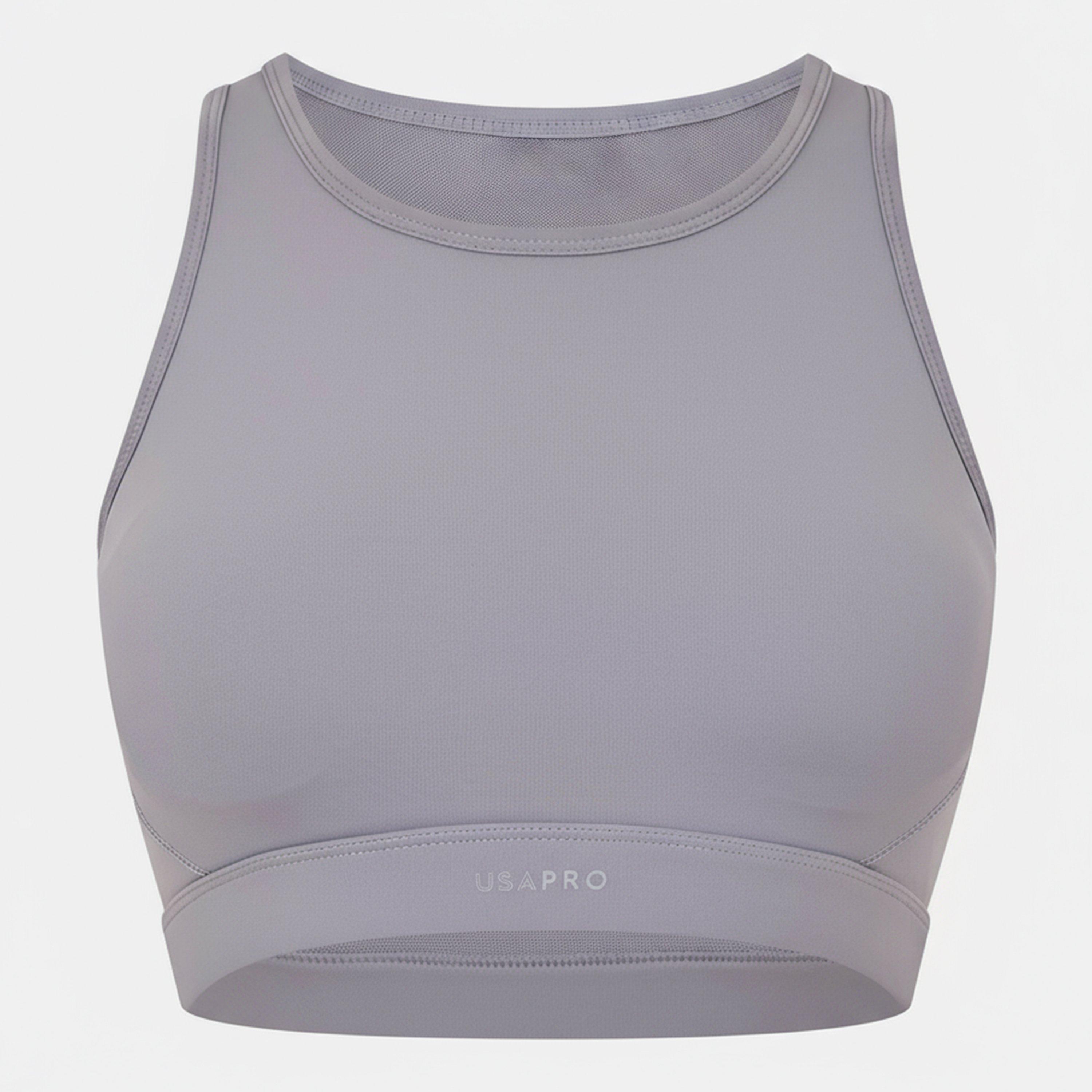 Usa Pro Women's Pro Core Racer Back Sports Bra - Silver Bullet - 10 (38)