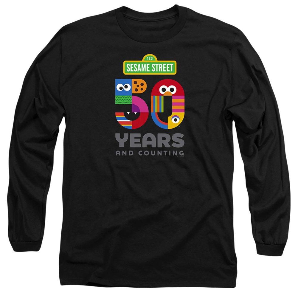 Black - Sesame Street - Sesame Street 50 Years Logo Long Sleeve T-Shirt B - 1