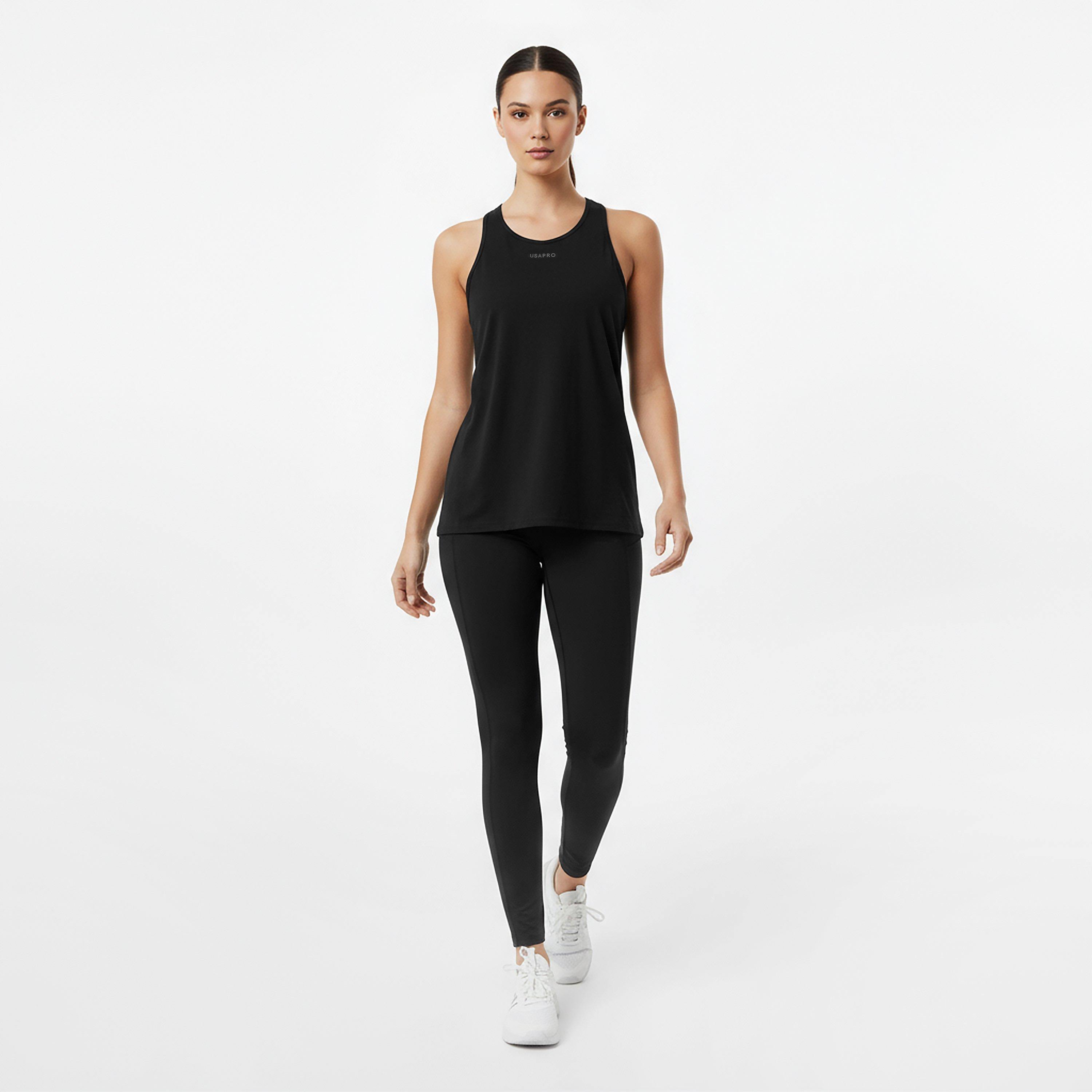 Schwarz - USA Pro - Classic Racer Back Sports Tank Womens - 5