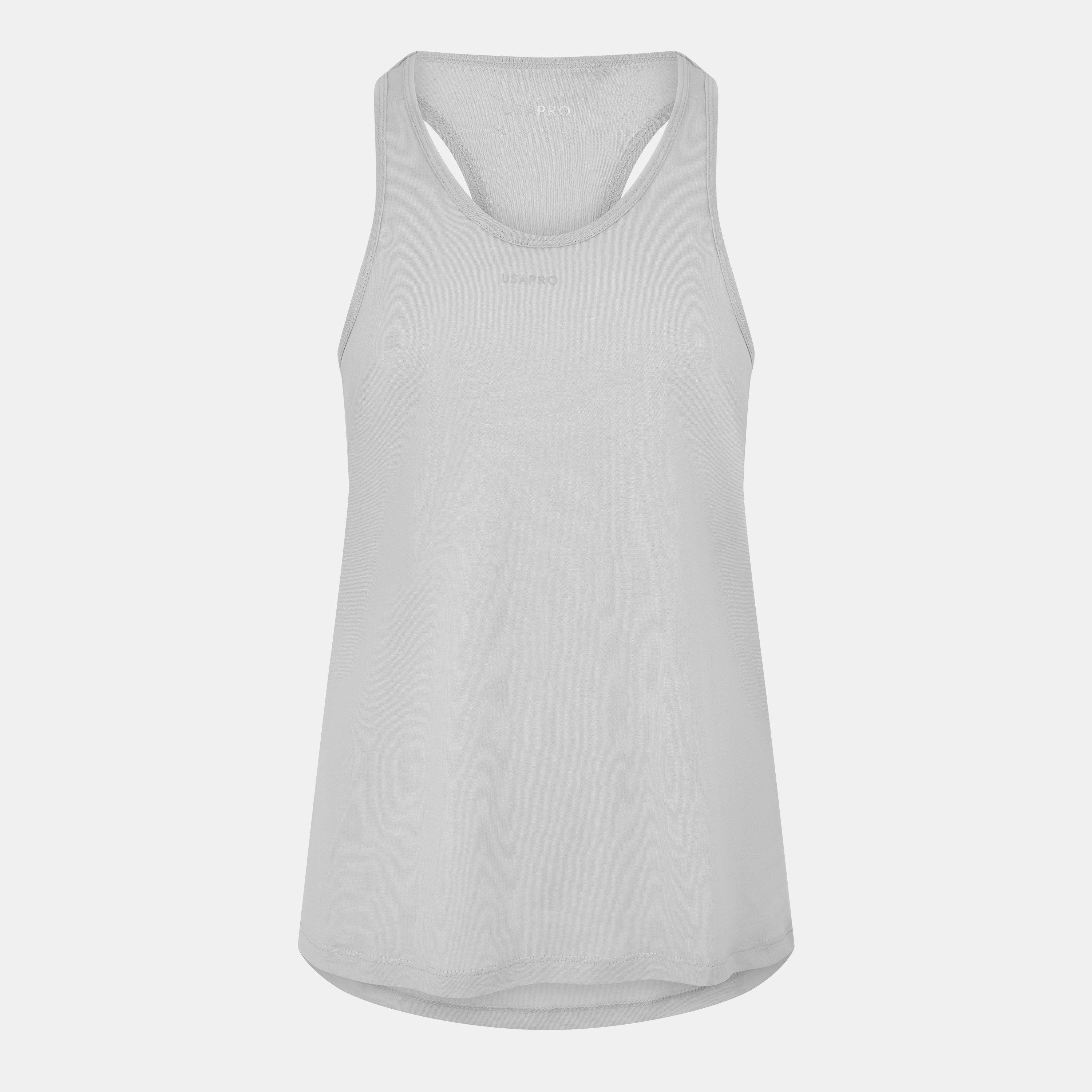 Usa Pro Women's Classic Racer Back Sports Tank - Grey Marl - 8 (36)