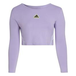 adidas Cropped Long Sleeve Top (Plus Size) Womens