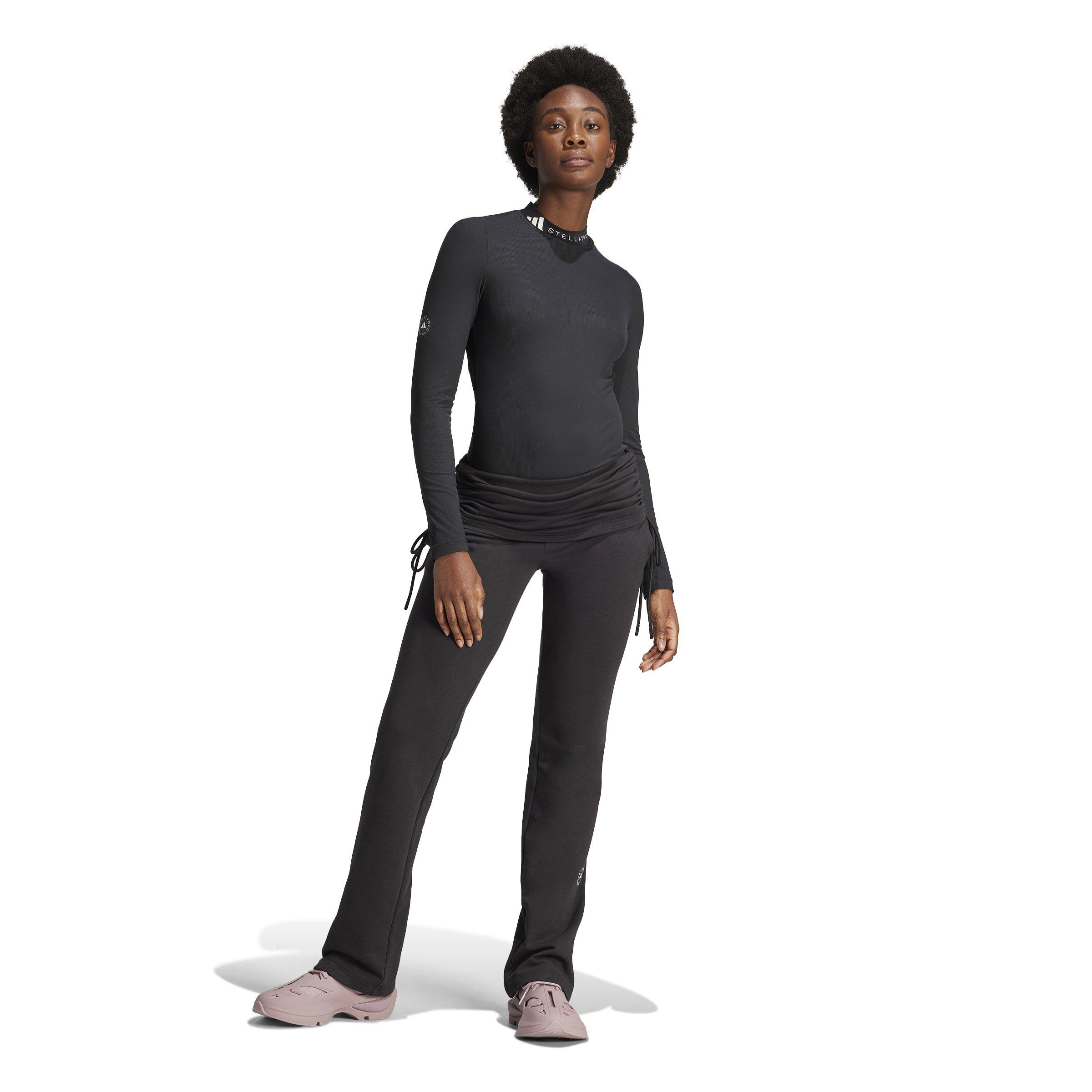 black - adidas by Stella McCartney - Women's Logo Rib Long-Sleeve Performance Gym Top - 3