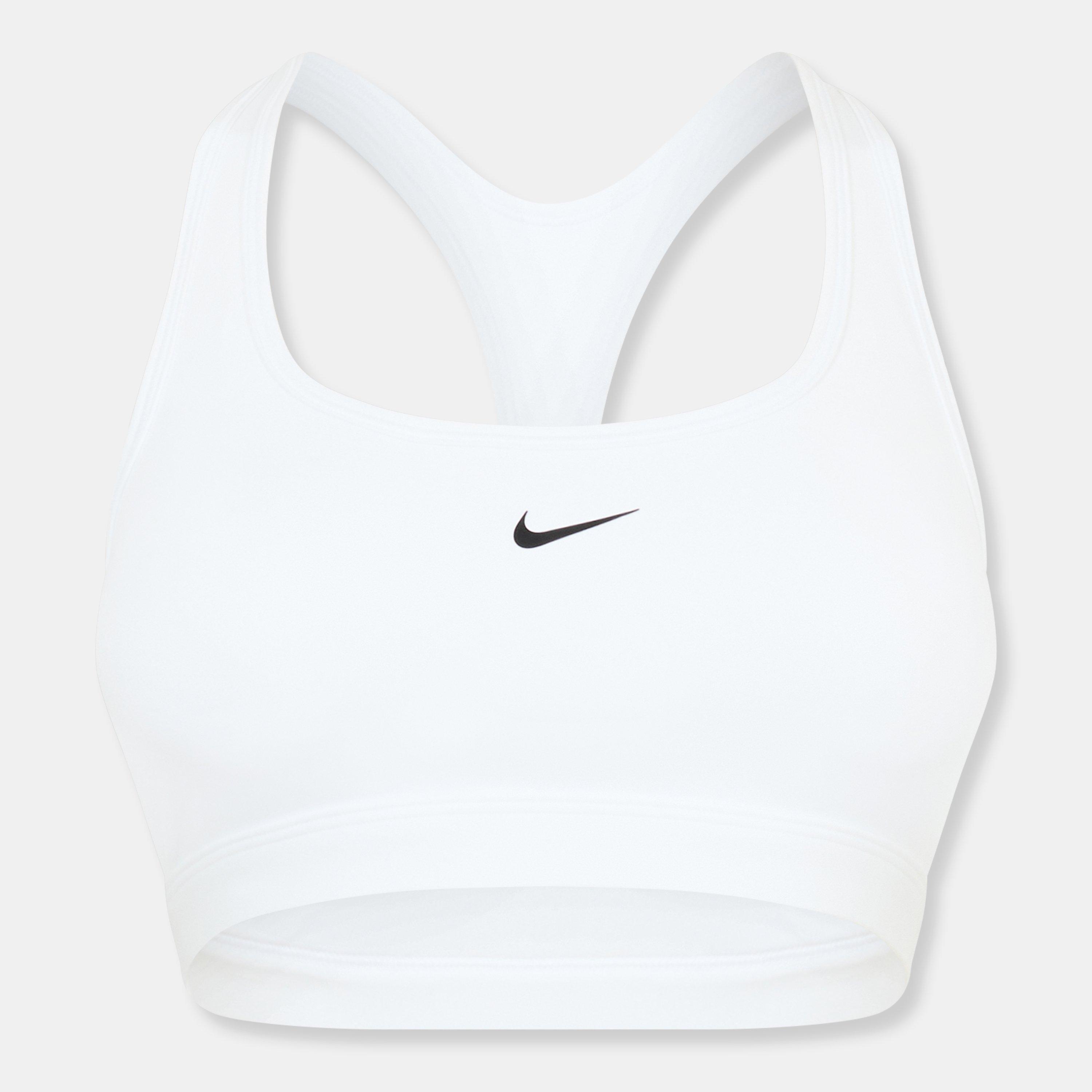 White - Nike - Pro Swoosh Medium-Support Sports Bra Womens - 1