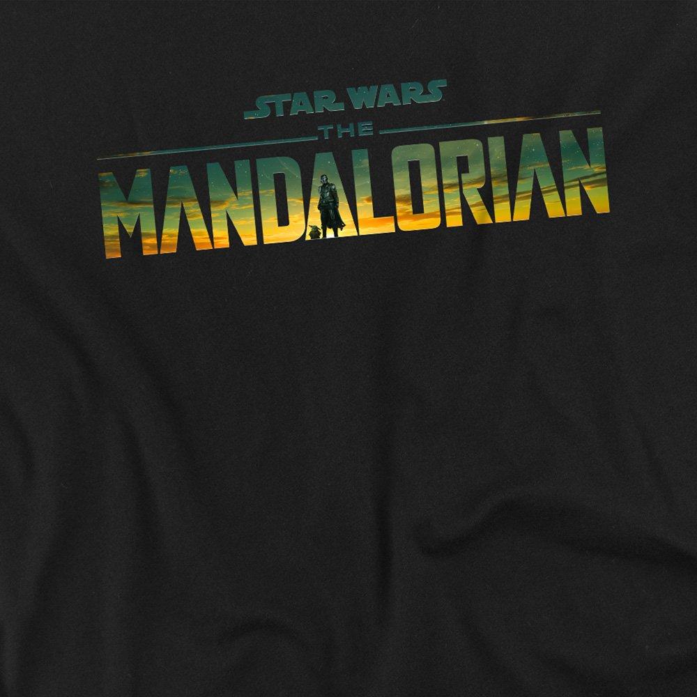 Black - Star Wars - Star Wars Mandalorian Landscape Logo T Shirt Black - 2