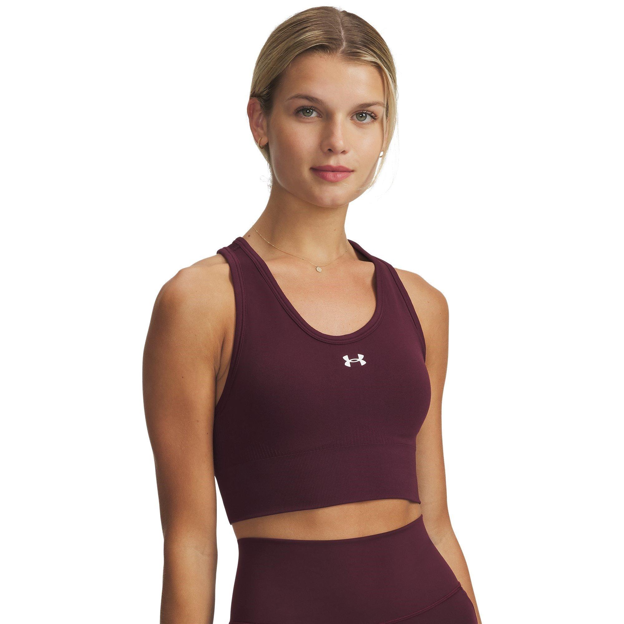 Dk.Maroon/White - Under Armour - Women's Vanish Medium Impact Sports Bra - 3