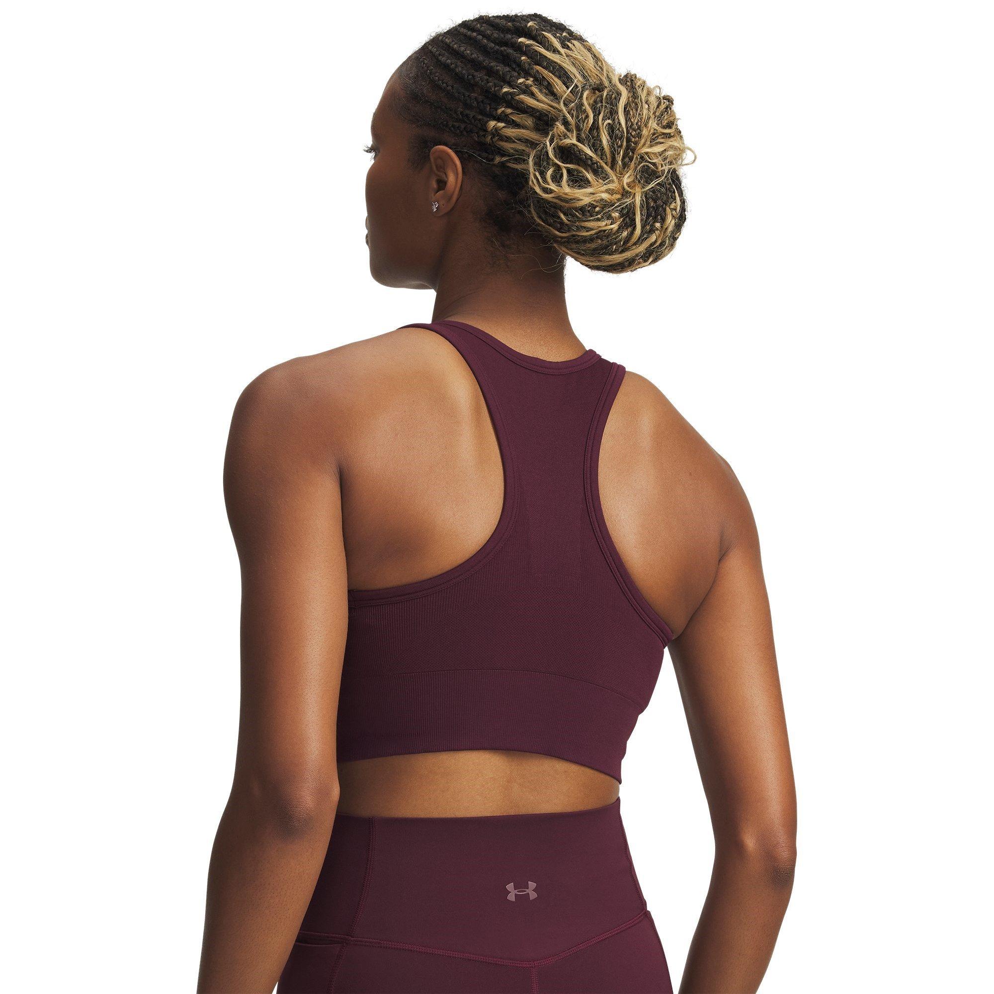 Dk.Maroon/White - Under Armour - Women's Vanish Medium Impact Sports Bra - 8