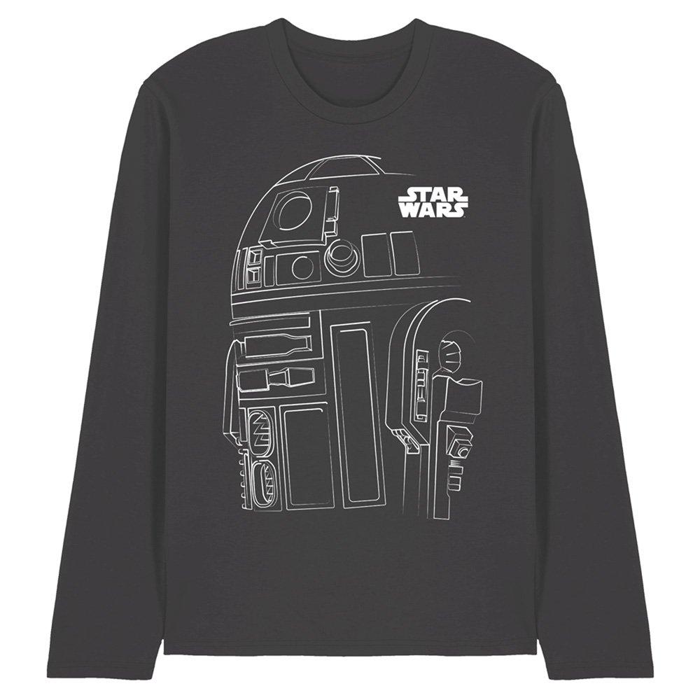 Grey - Star Wars - R2D2 Outline Long Sleeve T-Shirt - 1