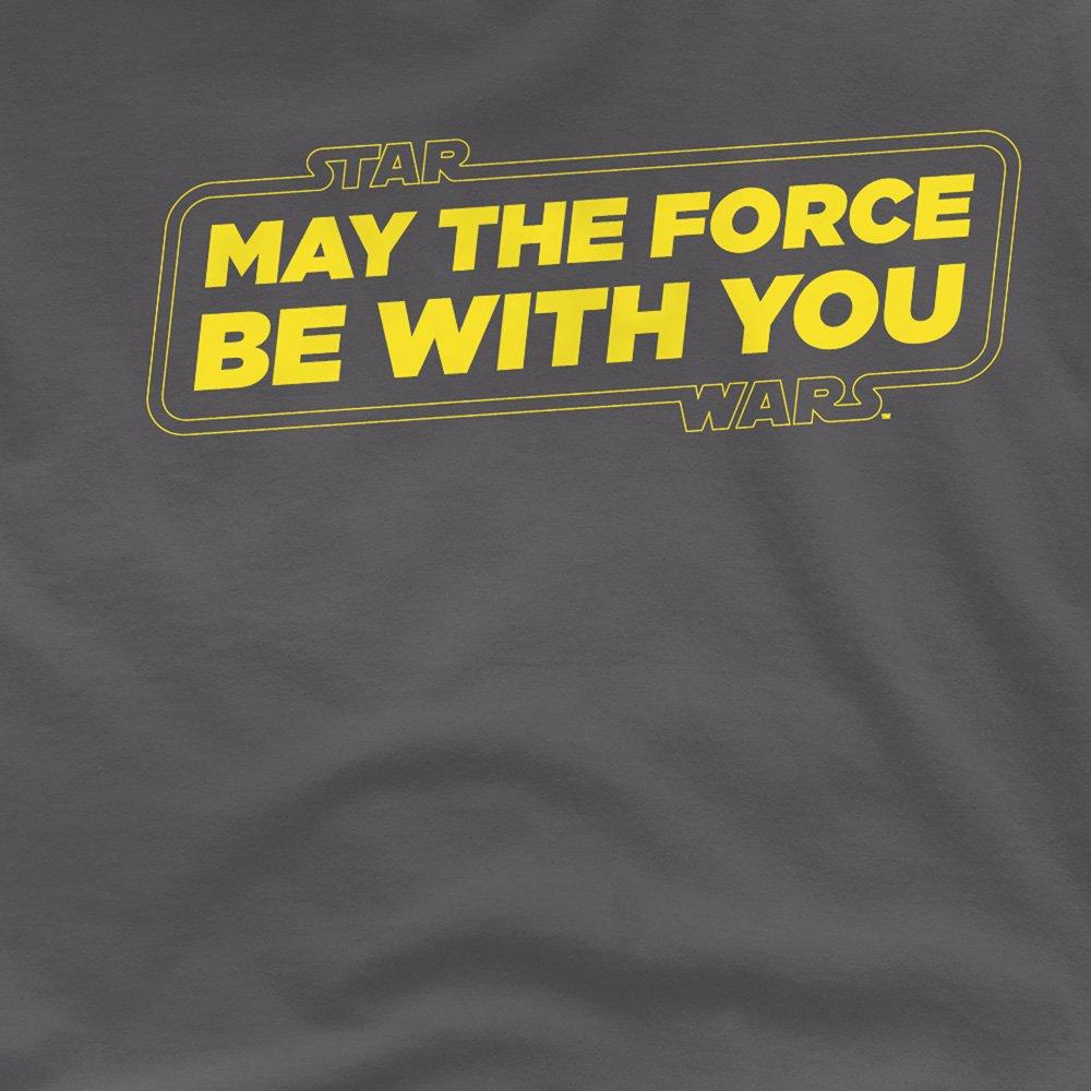 Charcoal - Star Wars - Star Wars Force Slogan Cotton Mens T-Shirt Charcoa - 2