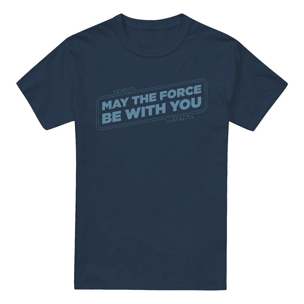 Navy - Star Wars - Star Wars Force Slogan Cotton Mens T-Shirt Navy - 4