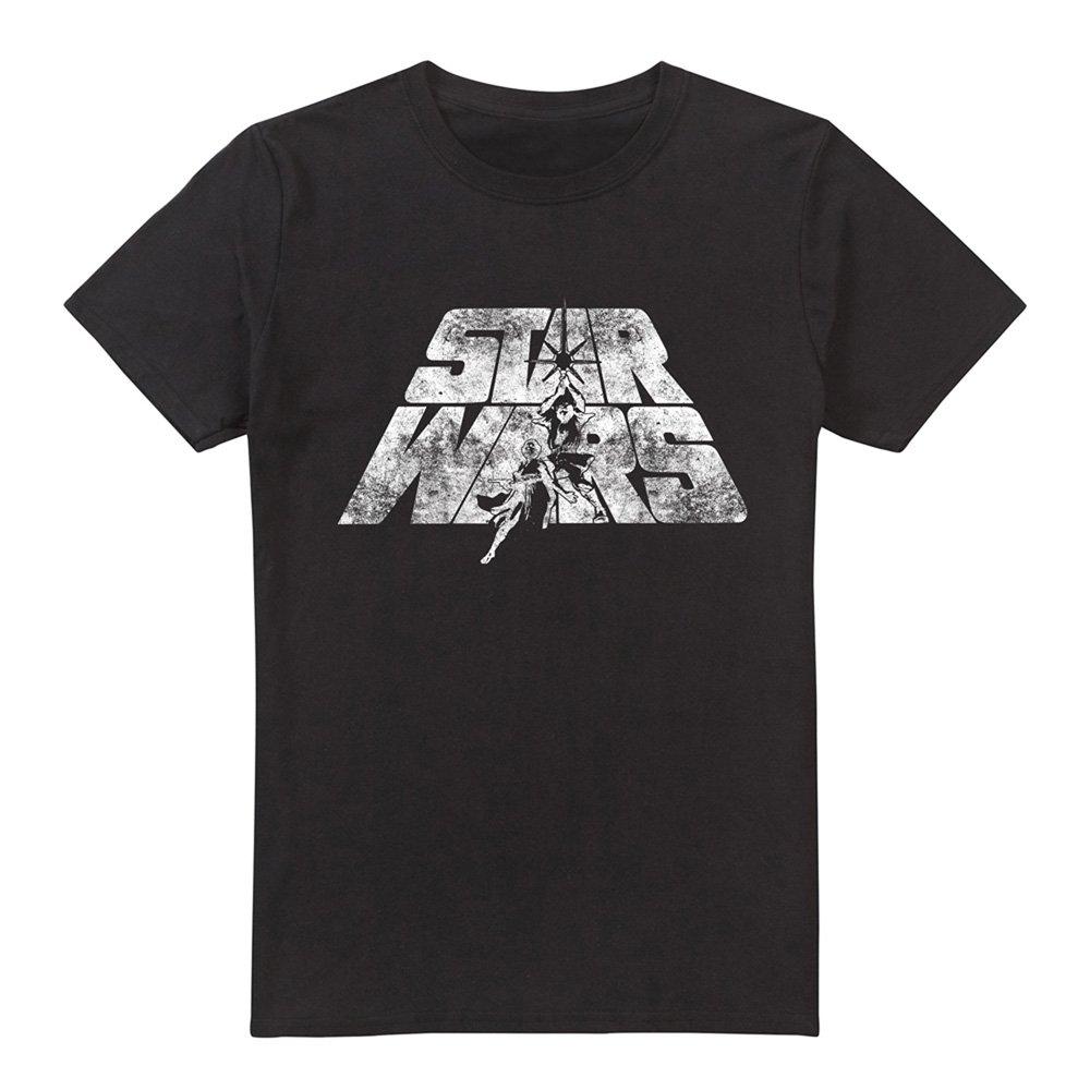 Navy - Star Wars - Star Wars Retro Logo Cotton Mens T-Shirt Navy - 4