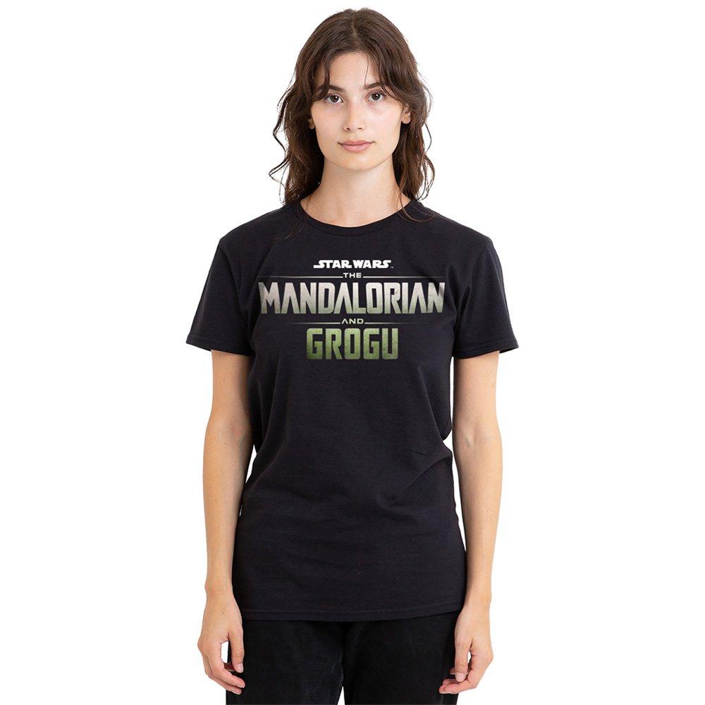 Black - Star Wars - The Mandalorian Grogu Movie Logo T-Shirt Black - 1