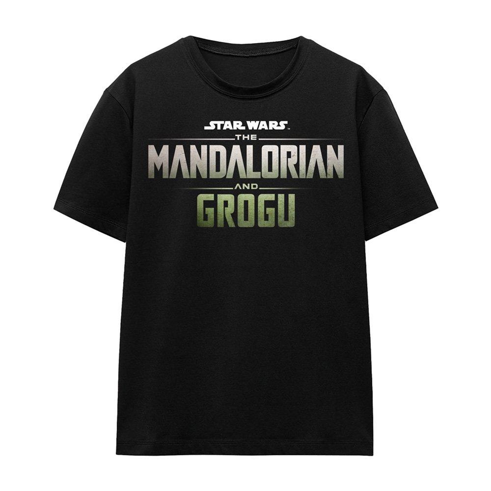Black - Star Wars - The Mandalorian Grogu Movie Logo T-Shirt Black - 4