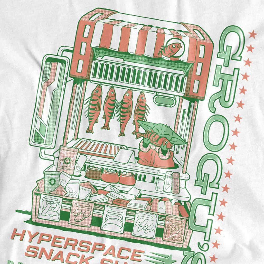 White - Star Wars - The Mandalorian Grogu Snack Shack Market T-Shirt - 2