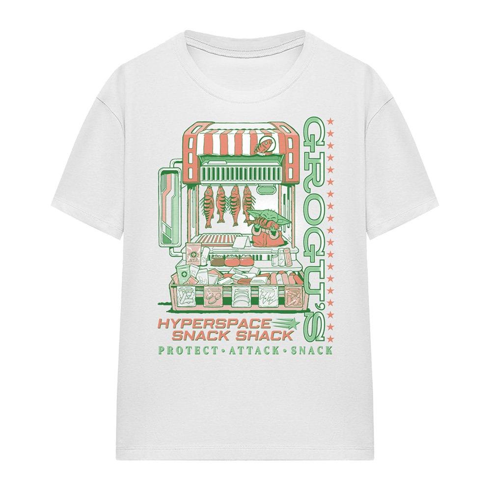 White - Star Wars - The Mandalorian Grogu Snack Shack Market T-Shirt - 4