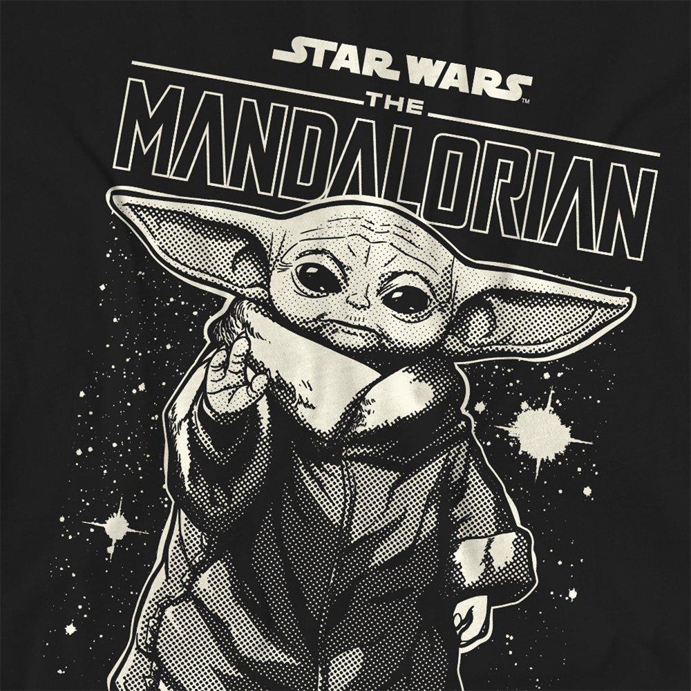 Black - Star Wars - The Mandalorian Grogu In The Stars T Shirt Black - 2