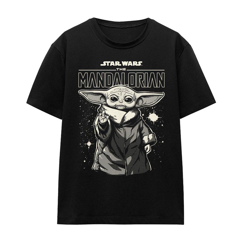 Black - Star Wars - The Mandalorian Grogu In The Stars T Shirt Black - 4