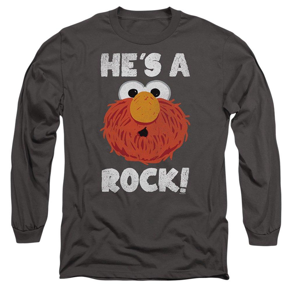 Grey - Sesame Street - Sesame Street HeS A Rock Long Sleeve T-Shirt Cha - 1