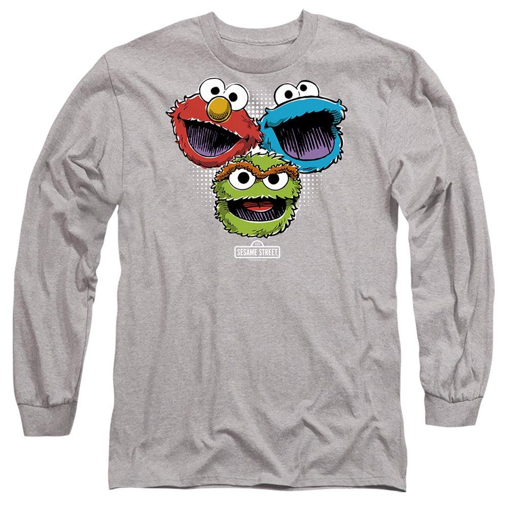 Grey - Sesame Street - Sesame Street Halftone Heads Long Sleeve T-Shirt - 1