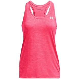 Pink/Wht/Silver - Under Armour - Tech Womens Performance Tank Top - 1