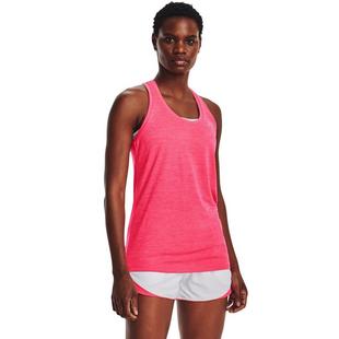 Pink/Wht/Silver - Under Armour - Tech Womens Performance Tank Top - 2