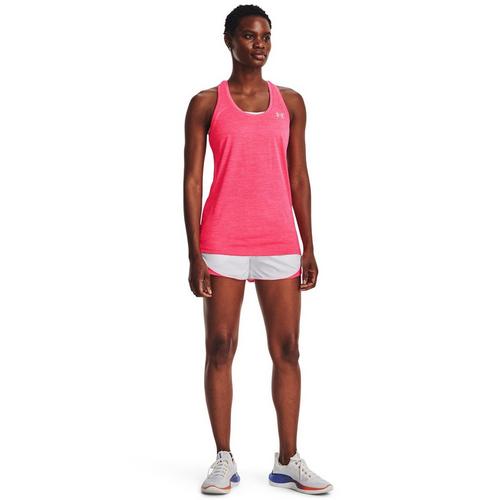 Pink/Wht/Silver - Under Armour - Tech Womens Performance Tank Top - 4
