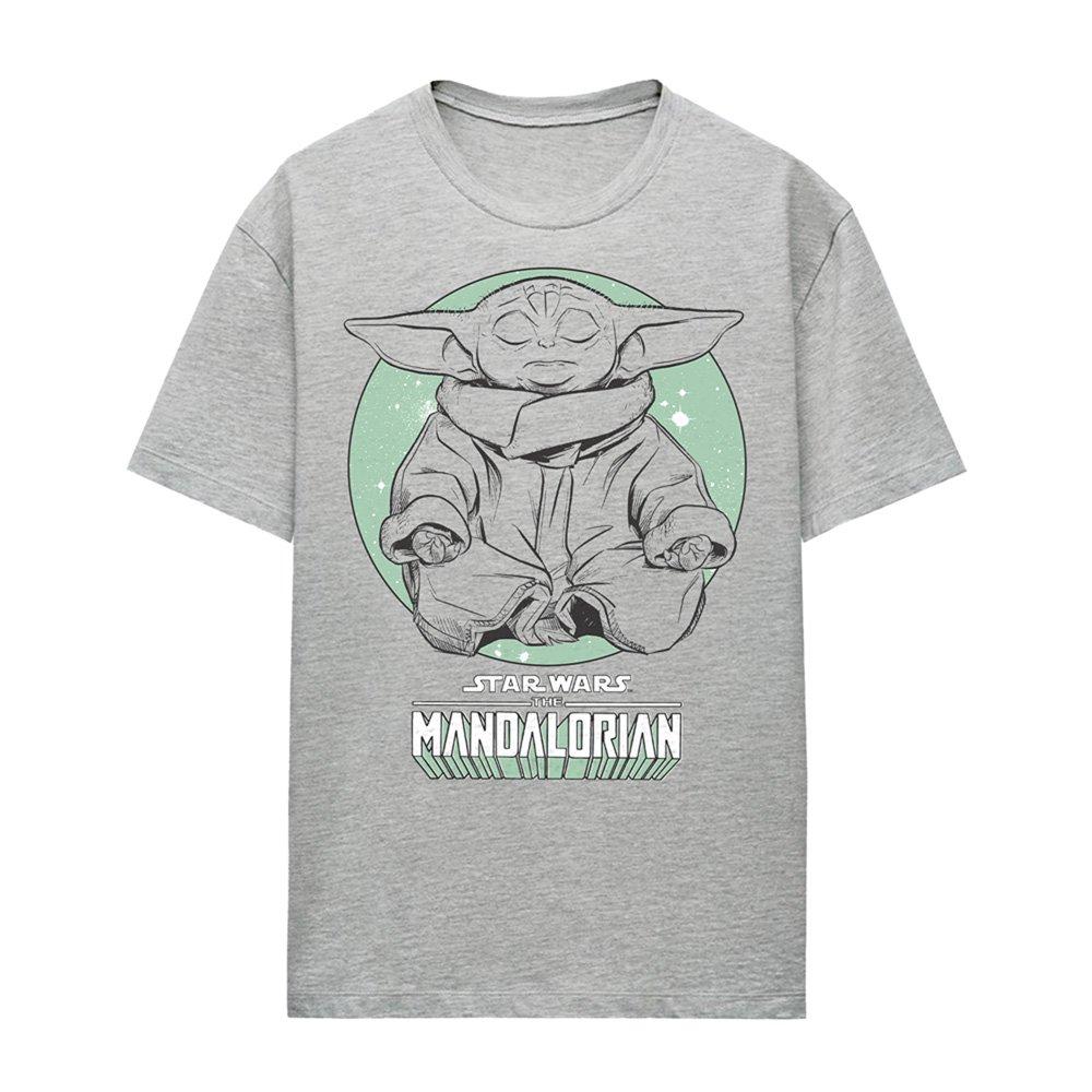 Light Grey - Star Wars - The Mandalorian Relaxing Grogu Yoga T-Shirt Athle - 4