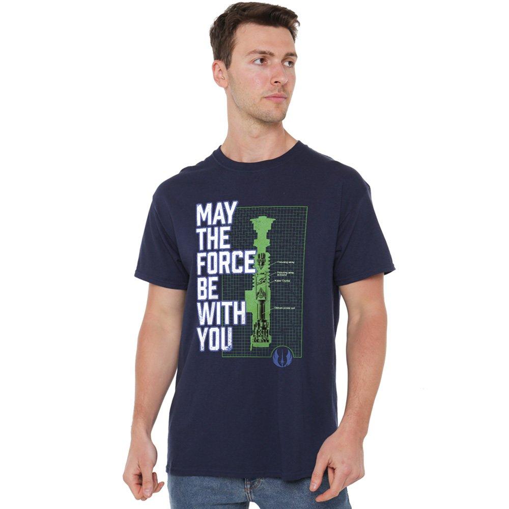 Navy - Star Wars - Star Wars Lightsaber Force Mens T-Shirt Navy - 1