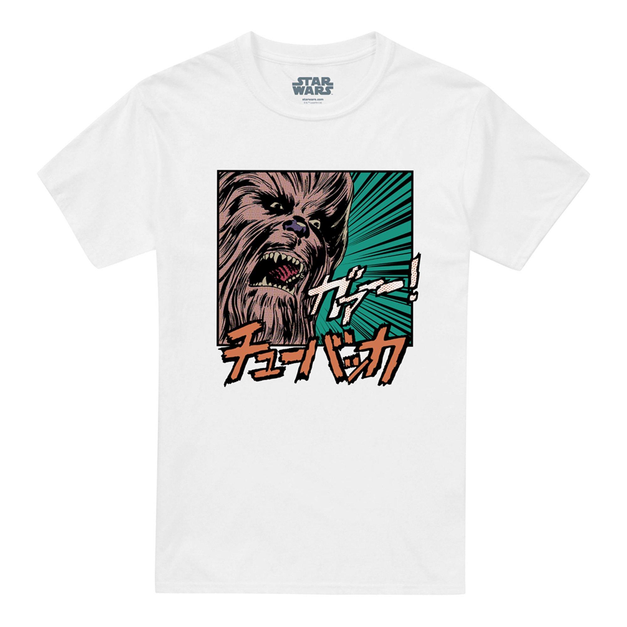 White - Star Wars - Star Wars Chewie Japan Cotton Mens T-Shirt White - 4