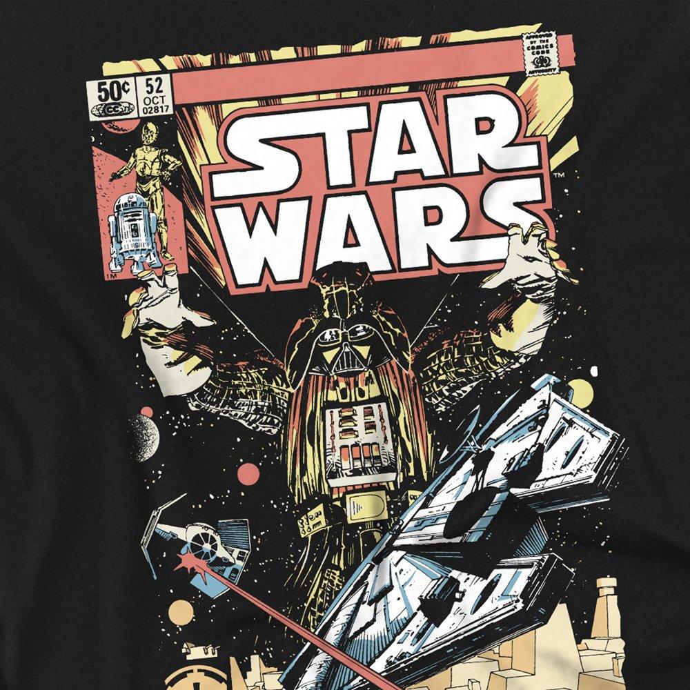 Black - Star Wars - Star Wars Retro Vader Falcon Comic Long Sleeve T-S - 2