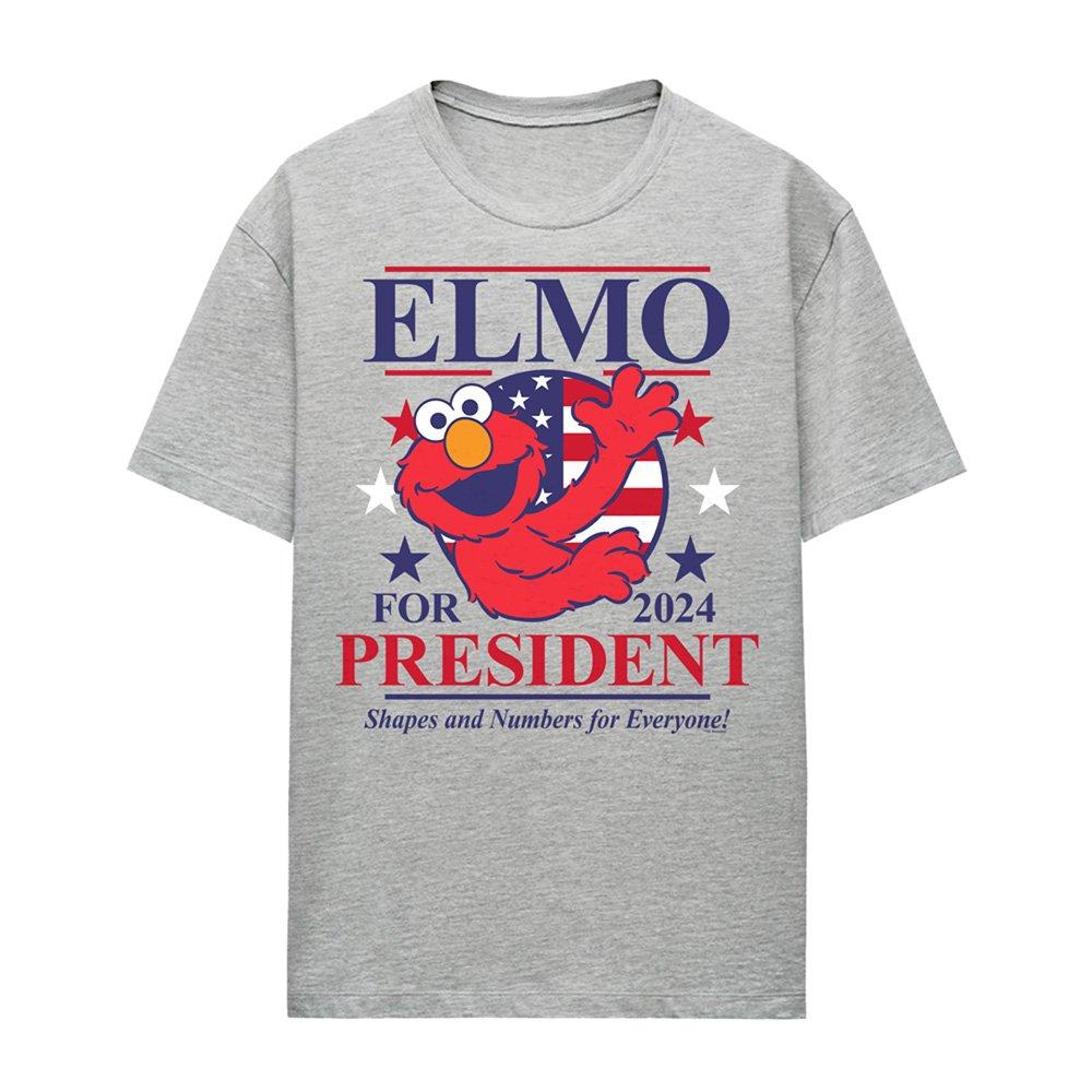 Grey - Sesame Street - Sesame Street Elmo For President 2024 T-Shirt Ath - 4