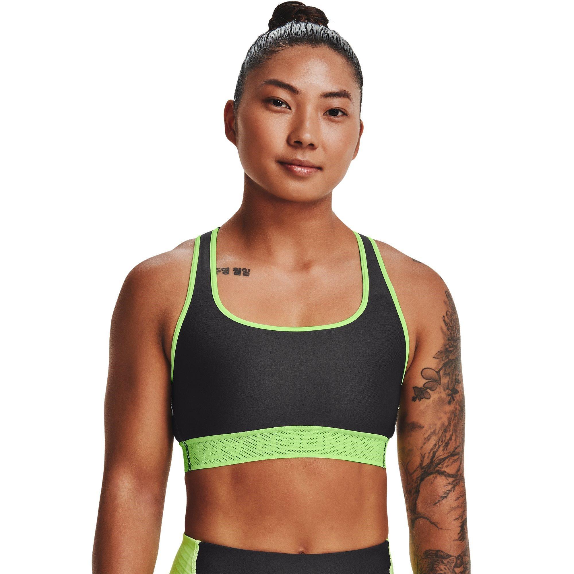 Jet Grey - Under Armour - Under Cross Back Mid Sports Bra Womens - 3