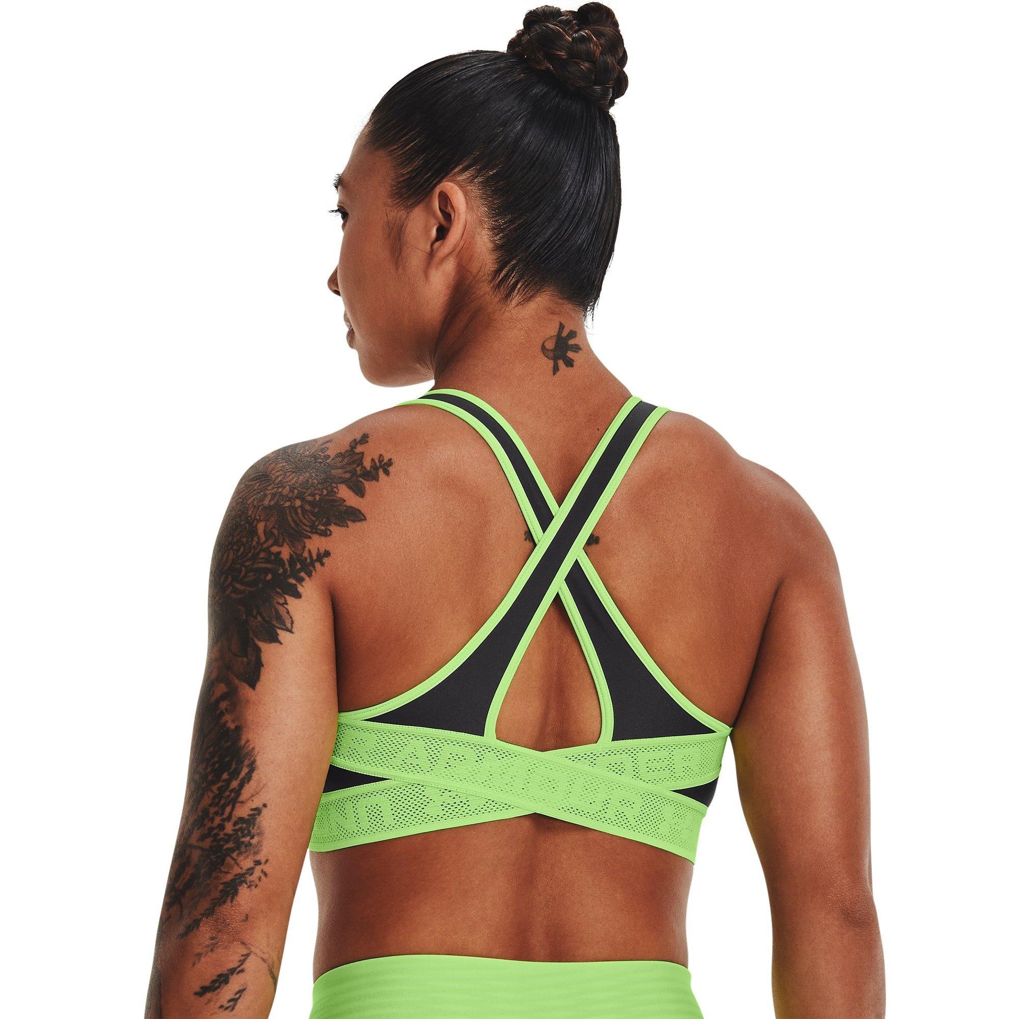 Jet Grey - Under Armour - Under Cross Back Mid Sports Bra Womens - 4