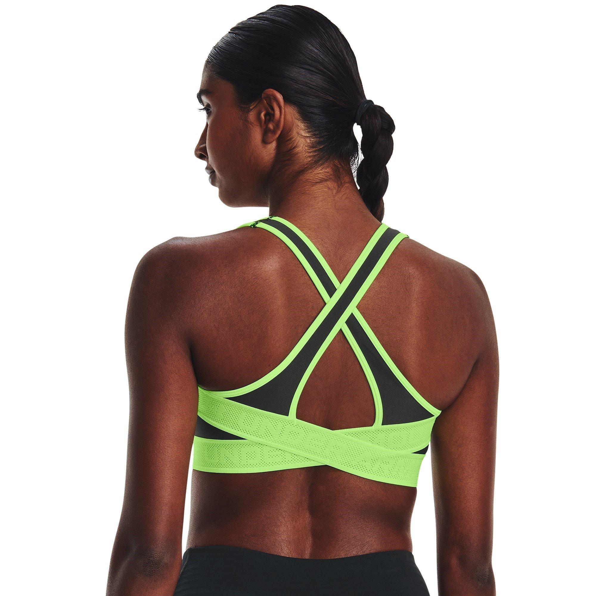 Jet Grey - Under Armour - Under Cross Back Mid Sports Bra Womens - 6
